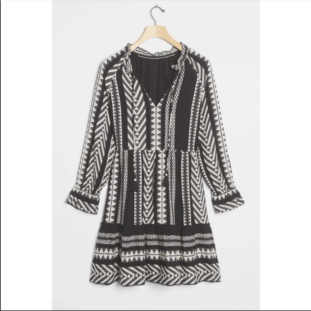 ANTHROPOLOGIE Black Dominique Pullover Tunic Dress NWT